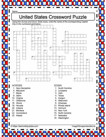 State Crossword Puzzle