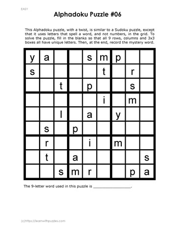 Alphadoku Puzzle #06