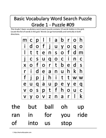Basic Gr1 Vocab Word Search-9