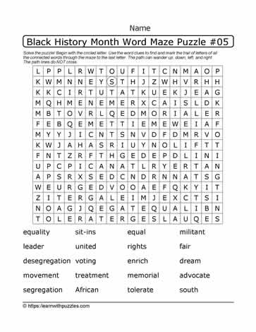 BHM Word Maze and Google Apps™ 05