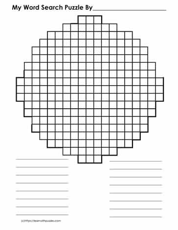 Word Search Template Circle