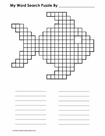 Word Search Template Fish