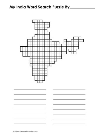 Word Search Template India