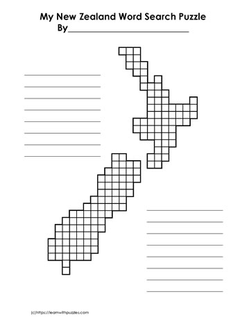 Word Search Template New Zealand