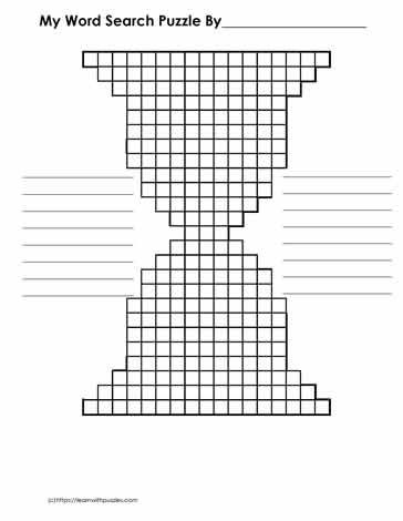 Word Search Template Hourglass