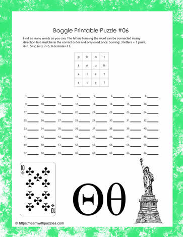 Game Printable Puzzle