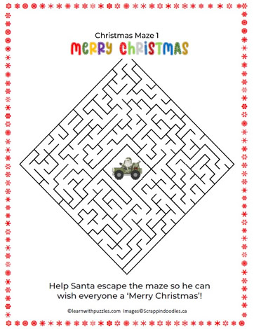 Christmas Mazes for Kids 01-24