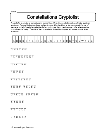 Letter Substitution - Constellation