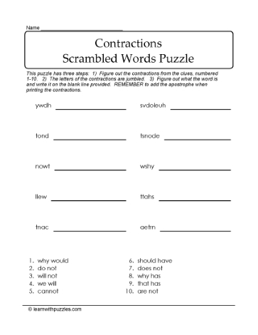 Word Puzzle Scramble