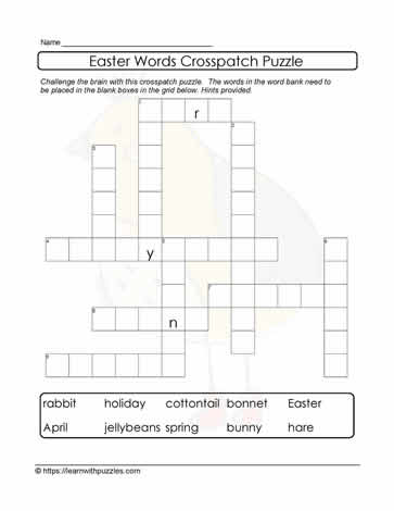 Crosspatch Easter Puzzle With Hints