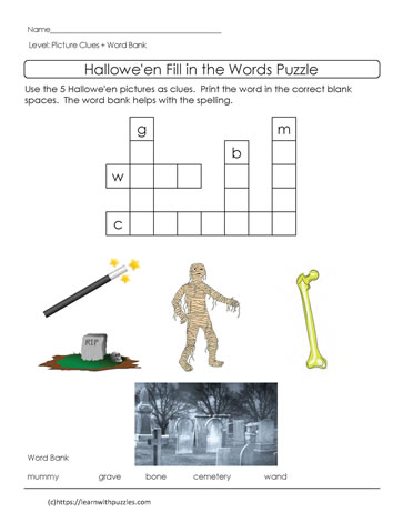 Eaasy Halloween Puzzle ELL Learn With Puzzles