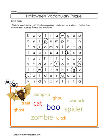 Easy Halloween Word Search #03