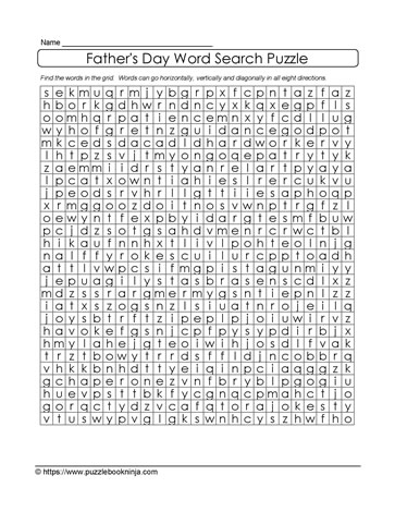 Father's Day Wordsearch Puzzle