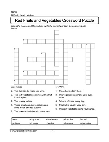 Red Fruits & Vegetables Puzzle