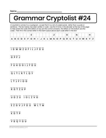 Grammar Words Puzzle 24
