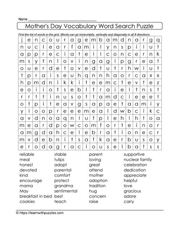 Mother's Day Word Search 15