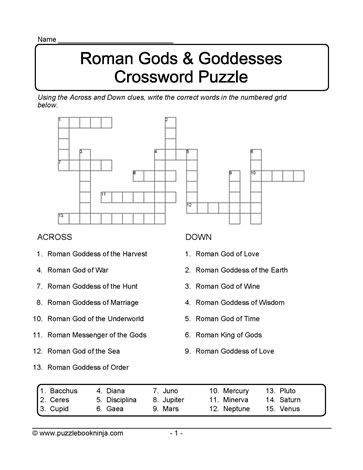 Crossword with Cllues
