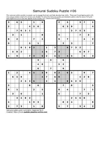 Samurai Sudoku Puzzle 06