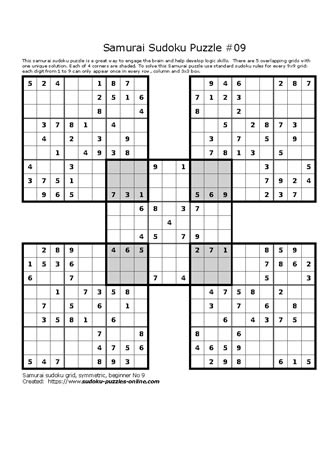 Samurai Sudoku Puzzle 09