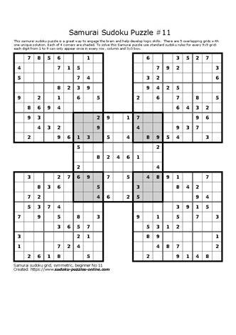 Samurai Sudoku Puzzle 11