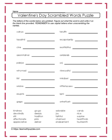 Valentine's Scrambled Letters #10