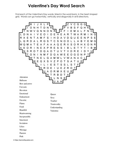 Valentine's Word Search #06