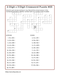 2-Digit x 3-Digit Crossword #03