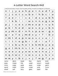 Four Letter Words Puzzle 43