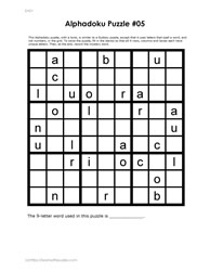Alphadoku Puzzle #05