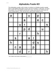 Alphadoku Puzzle #21