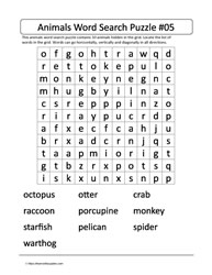 Animal Word Search 05