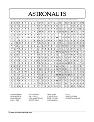 Astronauts WordSearch Puzzle