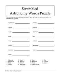 Unscramble the Astronomy Letters