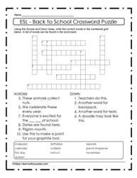 ESL -  Back To School Puzzle #26