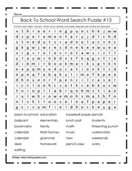 Back to School Word Search #13