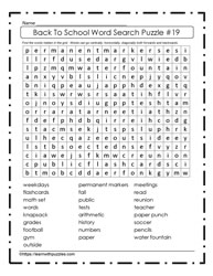 Back to School Word Search #19