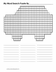 Car Shaped Word Search