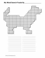 Dog Shaped-Word Search