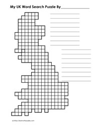 UK Shaped Word Search