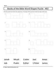 Word Shapes Puzzle Bible Books