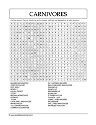 Find A Word Carnivores