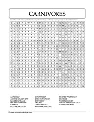 Carnivores WordSearch