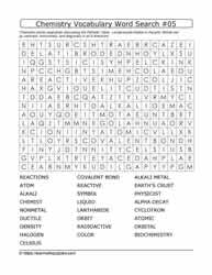 Chemistry Vocab Word Search #05