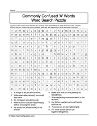 Commonly Confused Words Wordsearch 02