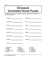Unscramble Dinosaur Puzzle