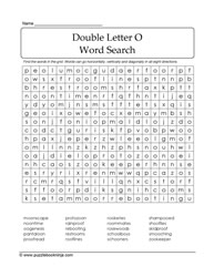 Double Letter O Words Search