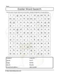 10 Easter Words WordSearch