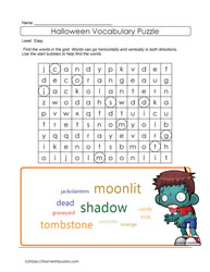 Easy Halloween Word Search #05