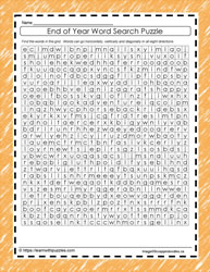 End of Year Word Search #02