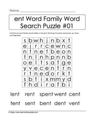 ent Word Family Activity